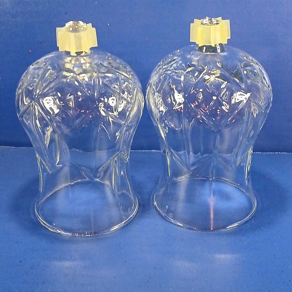2 Votive Candle Cups Clear Ridged Peg Base New Rubber Grippers Adapters
